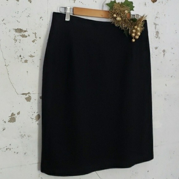Dresses & Skirts - SAVANNAH Women's VINTAGE Academia Wool Teacher Straight Black Midi Skirt 8